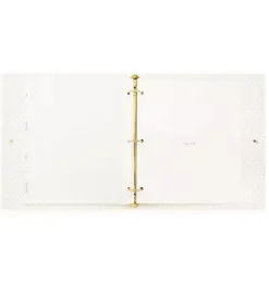 Janie and Jack Desk Accessories-Recipe Binder cream and black pindot