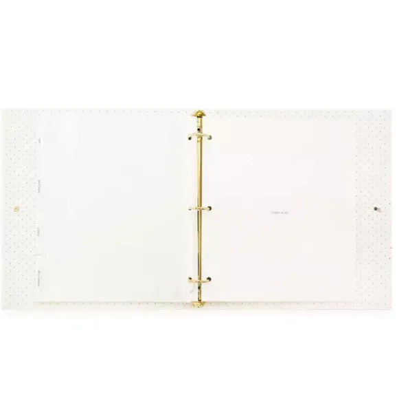 Janie and Jack Desk Accessories-Recipe Binder cream and black pindot