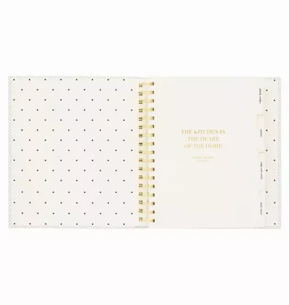 Janie and Jack Desk Accessories-Recipe Book cream and black pindot