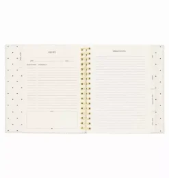 Janie and Jack Desk Accessories-Recipe Book cream and black pindot