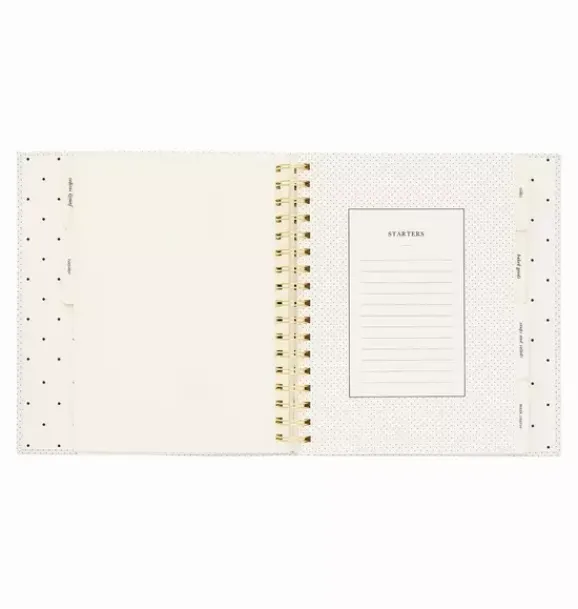 Janie and Jack Desk Accessories-Recipe Book cream and black pindot