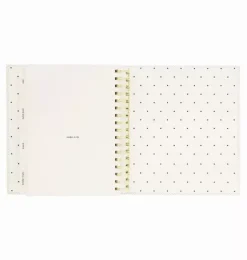 Janie and Jack Desk Accessories-Recipe Book cream and black pindot