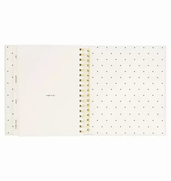 Janie and Jack Desk Accessories-Recipe Book cream and black pindot