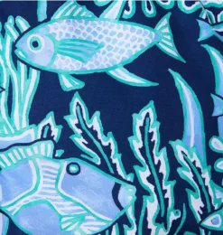 Janie and Jack Family Matching|Swim Trunks-Recycle Reef Fish Swim Trunk dark blue fish