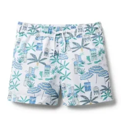 Janie and Jack Swim Trunks|Boy-Recycled Coastal Getaway Swim Trunk white coastal getaway