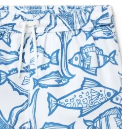 Janie and Jack Swim Trunks|Swim-Recycled Fish Swim Trunk white fish