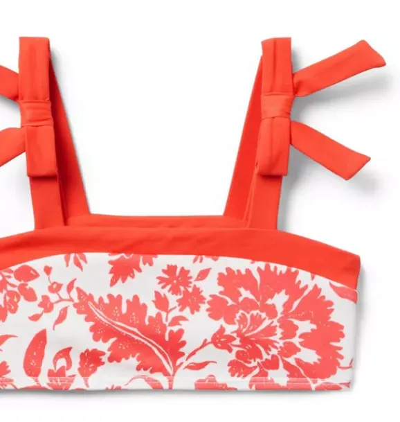 Janie and Jack Two-pieces|Girl-Recycled Floral Bow 2-Piece Swimsuit vibrant poppy floral