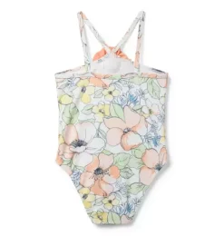 Janie and Jack One-pieces|Swim Outfits-Recycled Floral Rosette Swimsuit white floral