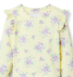 Janie and Jack Rash Guards|Two-pieces-Recycled Floral Ruffle Rash Guard Swimsuit buttermilk floral