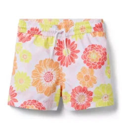 Janie and Jack Swim Trunks|Swim Outfits-Recycled Floral Swim Trunk jet ivory floral