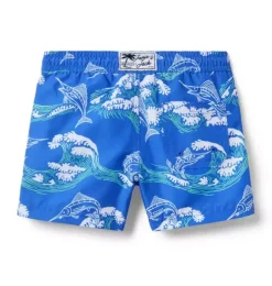 Janie and Jack Swim Trunks|Swim-Recycled Marlin Swim Trunk medium blue marlin