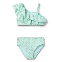 Janie and Jack Two-pieces|Girl-Recycled Mermaid 2-Piece Swimsuit light aqua scale