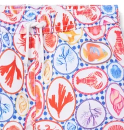 Janie and Jack Swim Trunks|Family Matching-Recycled Ocean Icon Swim Trunk white ocean icon