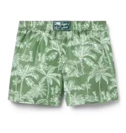 Janie and Jack Swim Trunks|Swim-Recycled Palm Swim Trunk coastline green palm