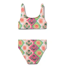 Janie and Jack Two-pieces|Family Matching-Recycled Palm Tile 2-Piece Swimsuit sweet pink palm tile