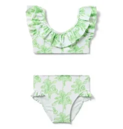 Janie and Jack Two-pieces|Family Matching-Recycled Palm Tree Ruffle 2-Piece Swimsuit new leaf palm tree