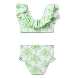 Janie and Jack Two-pieces|Family Matching-Recycled Palm Tree Ruffle 2-Piece Swimsuit new leaf palm tree