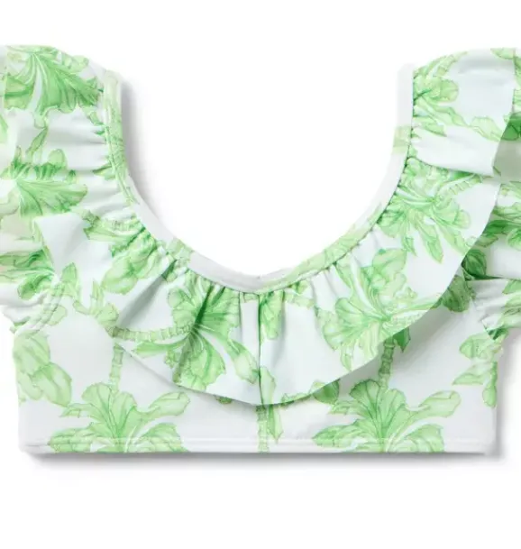 Janie and Jack Two-pieces|Family Matching-Recycled Palm Tree Ruffle 2-Piece Swimsuit new leaf palm tree