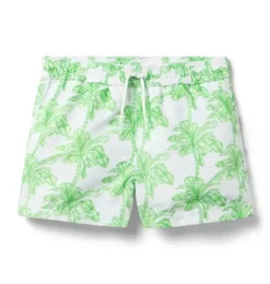 Janie and Jack Swim Trunks|Family Matching-Recycled Palm Tree Swim Trunk new leaf palm tree