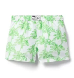 Janie and Jack Swim Trunks|Family Matching-Recycled Palm Tree Swim Trunk new leaf palm tree