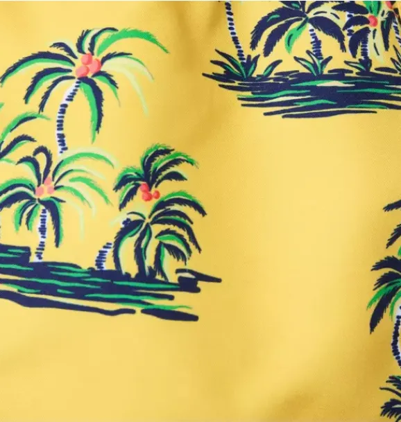 Janie and Jack Swim Trunks|Boy-Recycled Palm Tree Swim Trunk sunny yellow palm tree