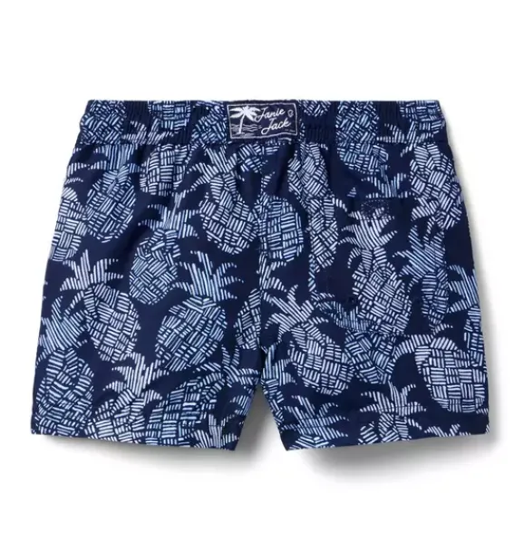 Janie and Jack Swim Trunks|Boy-Recycled Pineapple Swim Trunk merchant marine pineapple