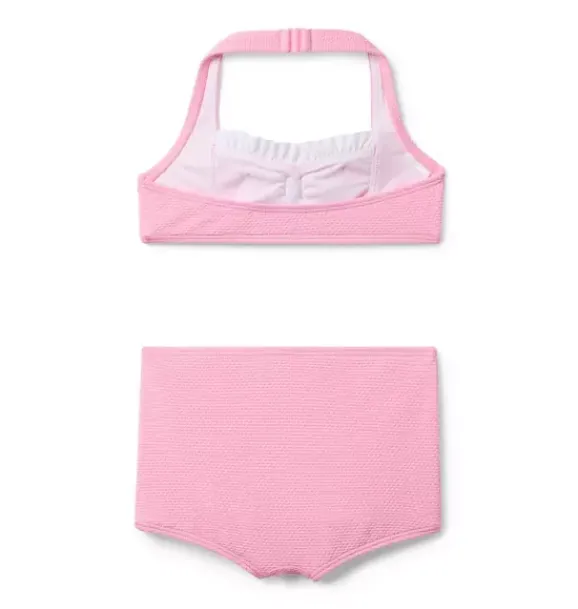 Janie and Jack Two-pieces|Swim Outfits-Recycled Retro 2-Piece Swimsuit bright pink