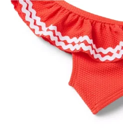 Janie and Jack Two-pieces|Girl-Recycled Ric Rac Ruffle 2-Piece Swimsuit vibrant poppy