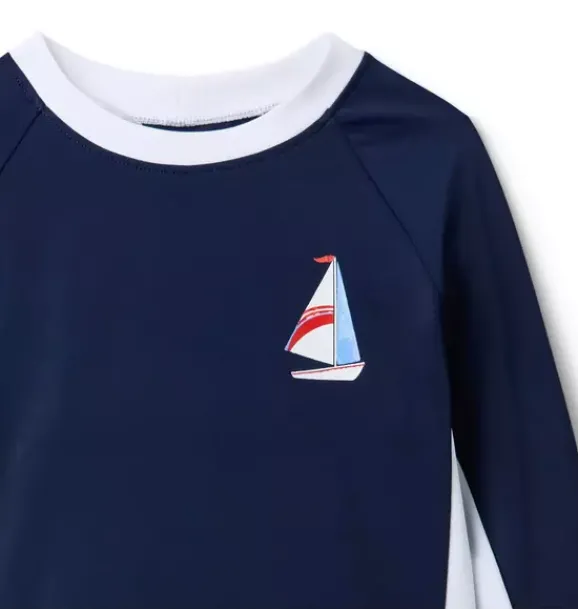 Janie and Jack Rash Guards|Boy-Recycled Sailboat Rash Guard merchant marine