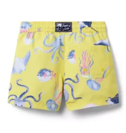 Janie and Jack Swim Trunks|Boy-Recycled Sea Friends Swim Trunk light yellow sea friends