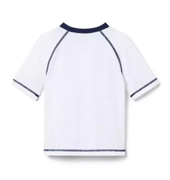 Janie and Jack Rash Guards|Boy-Recycled Stitched Rash Guard white