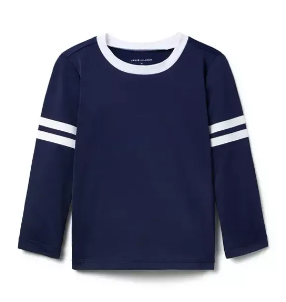 Janie and Jack Rash Guards|Boy-Recycled Stripe Rash Guard merchant marine