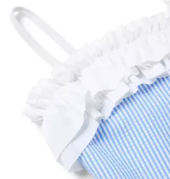 Janie and Jack One-pieces|Girl-Recycled Striped Ruffle Swimsuit soft blue stripe