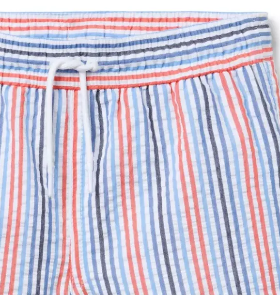 Janie and Jack Swim Trunks|Boy-Recycled Striped Swim Trunk soft blue stripe