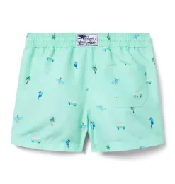 Janie and Jack Swim Trunks|Boy-Recycled Surfer Swim Trunk tile green