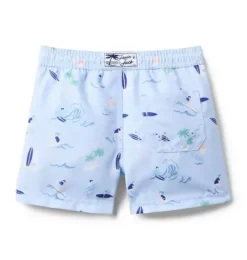 Janie and Jack Swim|Swim Trunks-Recycled Surfer Swim Trunk heather blue surfer