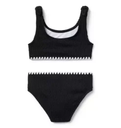 Janie and Jack Two-pieces|Girl-Recycled Textured 2-Piece Swimsuit jj black
