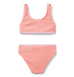 Janie and Jack Two-pieces|Girl-Recycled Textured 2-Piece Swimsuit peach sunset