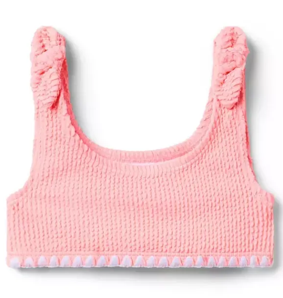 Janie and Jack Two-pieces|Girl-Recycled Textured 2-Piece Swimsuit peach sunset
