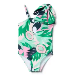 Janie and Jack One-pieces|Girl-Recycled Toucan Swimsuit soft rose toucan