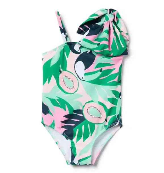 Janie and Jack One-pieces|Girl-Recycled Toucan Swimsuit soft rose toucan