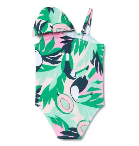 Janie and Jack One-pieces|Girl-Recycled Toucan Swimsuit soft rose toucan