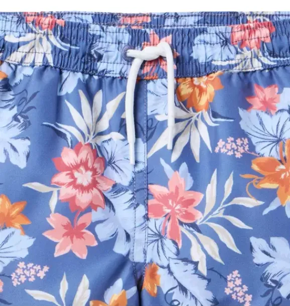 Janie and Jack Swim Trunks|Boy-Recycled Tropical Floral Swim Trunk rainy blue tropical floral