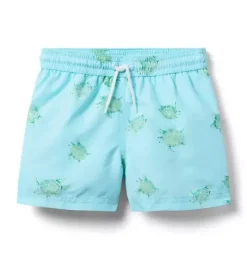 Janie and Jack Swim Trunks|Boy-Recycled Turtle Swim Trunk blue shallows turtle