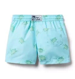 Janie and Jack Swim Trunks|Boy-Recycled Turtle Swim Trunk blue shallows turtle