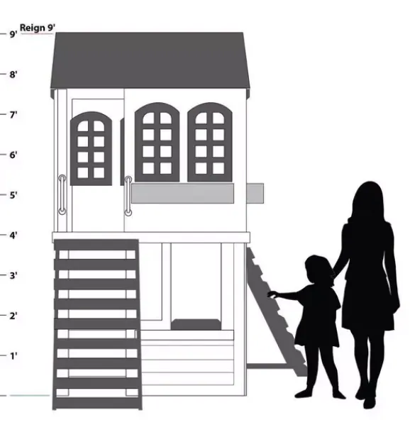 Janie and Jack Playsets-Reign Two Story Playhouse white