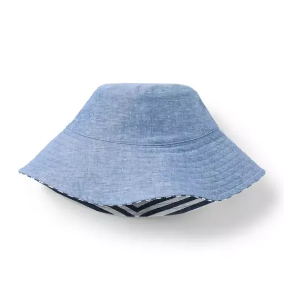 Janie and Jack Hats, Scarves, & Gloves|Accessories-Reversible Bucket Hat light blue