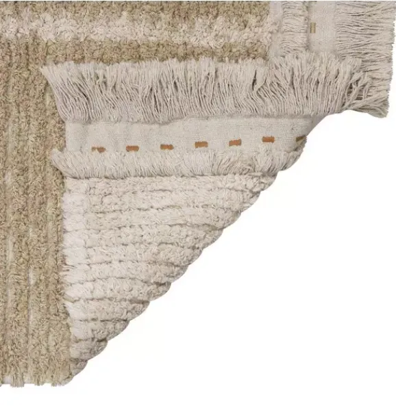Janie and Jack Rugs-Reversible Washable Runner Rug Duetto Sage olive