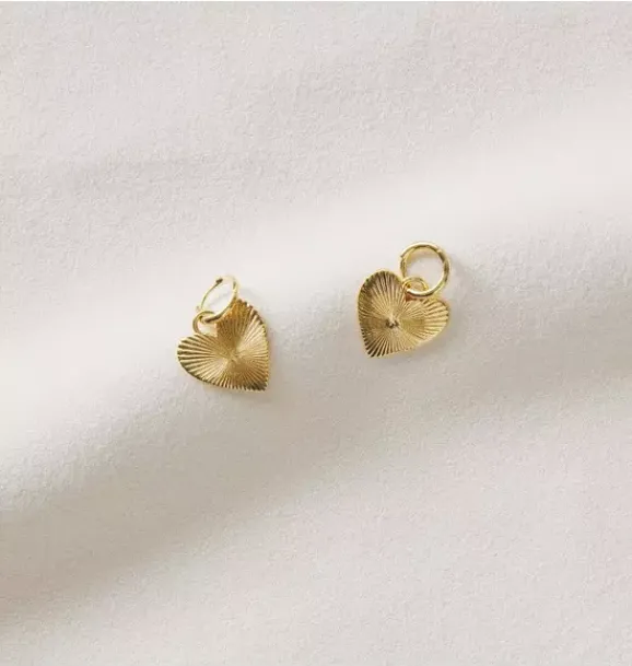 Janie and Jack Adult Accessories|Jewelry-Ribbed Heart of Huggies gold