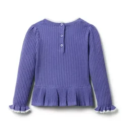 Janie and Jack Sweaters & Sweatshirts-Ribbed Peplum Sweater twilight purple